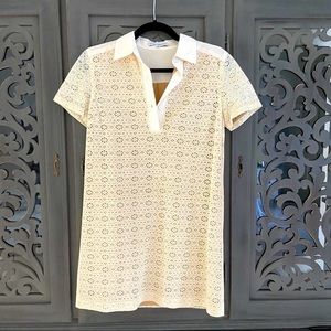 Behnaz Sarafpour silk lined eyelet dress ivory cream 4